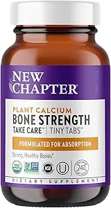 New Chapter Calcium Supplement ï¿½ Bone Strength Whole Food Calcium with Vitamin K2 + D3 + Magnesium, Vegetarian, Gluten Free 240ct Tiny Tabs (40 Day Supply)
