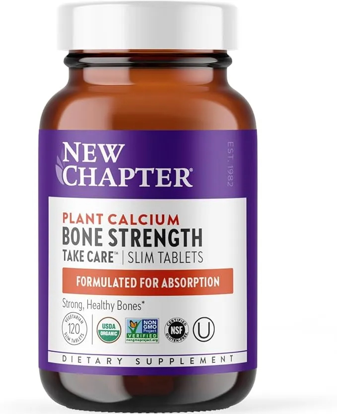 New Chapter Calcium Supplement ï¿½ Bone Strength Whole Food Calcium with Vitamin K2 + D3 + Magnesium, Vegetarian, Gluten Free 120 Count (40 Day Supply)
