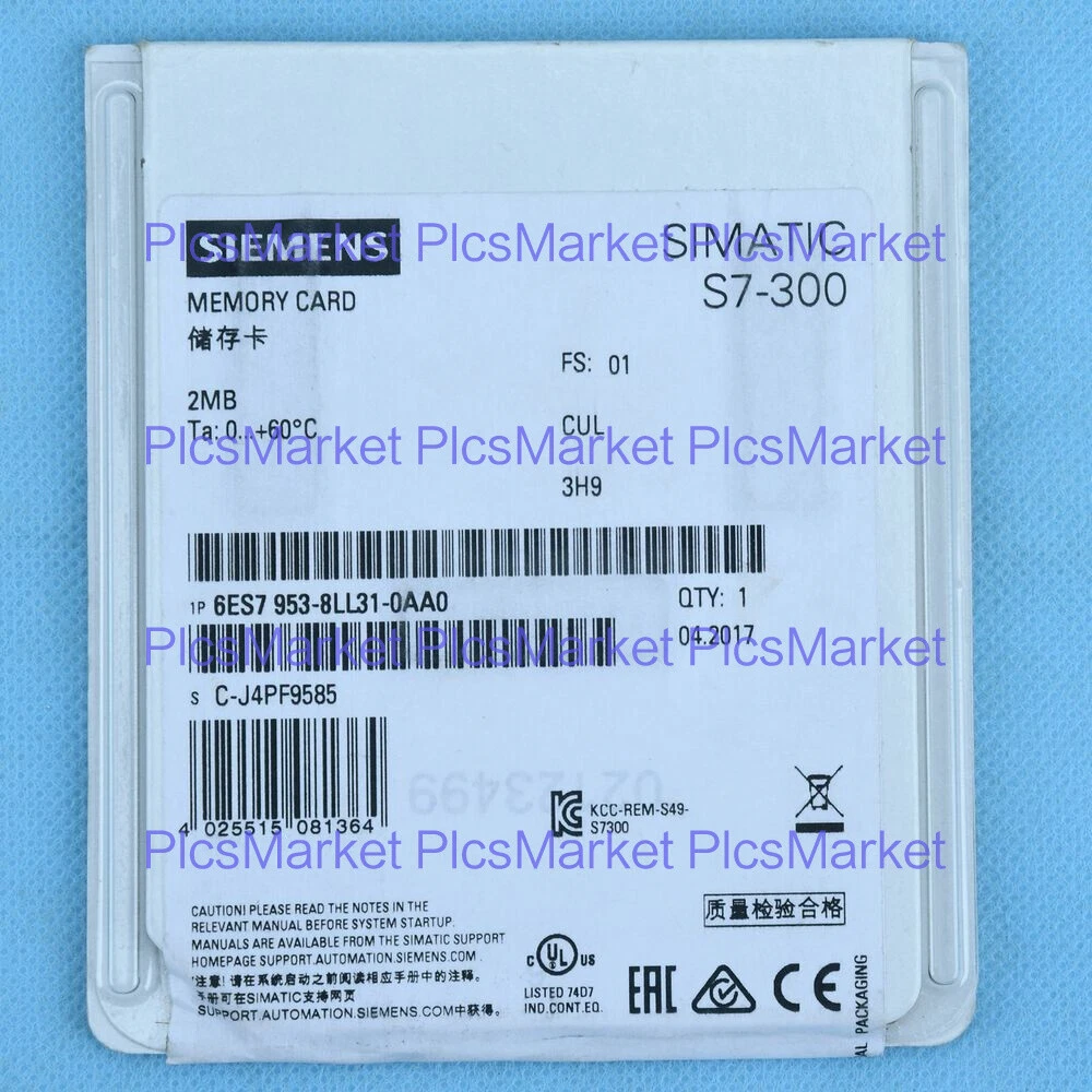New Siemens memory card 6ES7 953-8LL31-0AA0 6ES7953-8LL31-0AA0 2MB