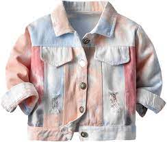 NEW Spring Autumn Boys Girls Casual Denim Jackets Fashion Korean Infant Baby Tie-dyed Ripped Coats Toddler Button-Down Outerwear