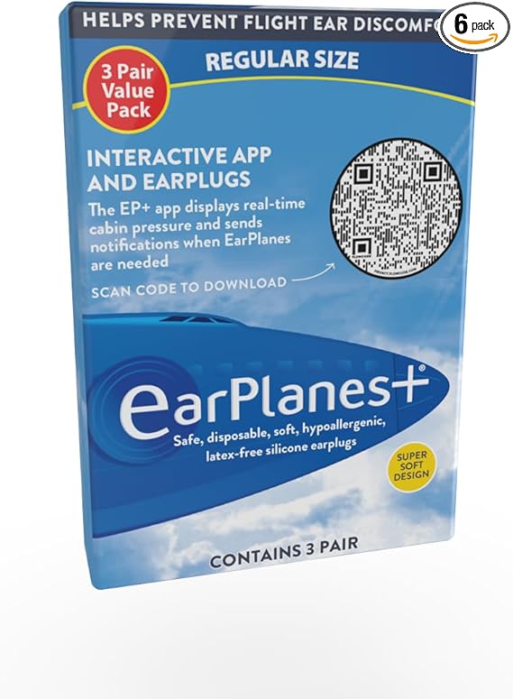 New Super Soft Adult EarPlanes Ear Plugs Airplane Travel Ear Protection 3 Pair