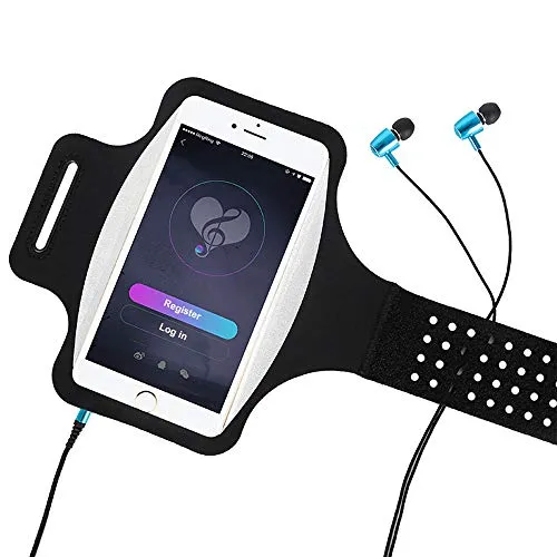 New! Water Resistant Running Armband with Safety Reflective Strips for Phones up to 6.5ï¿½ | Double Pockets to hold Money, Cards and Keys | Premium Elastic Material | Ideal Armband for Phone Running