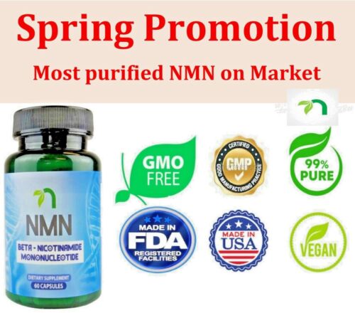 NMN Î²-Nicotinamide Mononucleotide Pure Potency 500mg / Serve, 60 capsules, NAD+