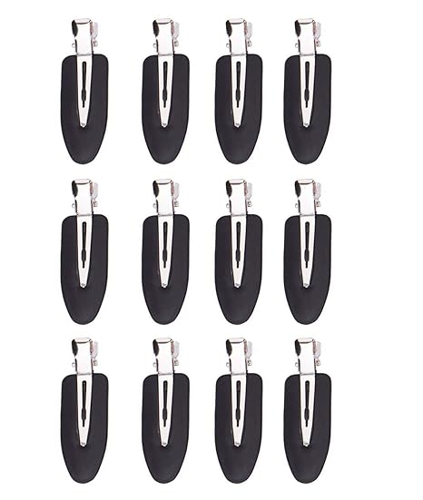No Bend Hair Clips, 12 Pieces, No Crease Hair Clips for Hair Styling and Makeup Application