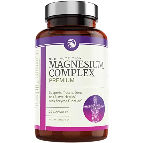 Nobi Nutrition High Absorption Magnesium Complex - Premium Magnesium Supplement for Sleep, Stress & Anxiety Relief, Leg Cramps, Headaches, Energy, Muscle Relaxation & Recovery (120)