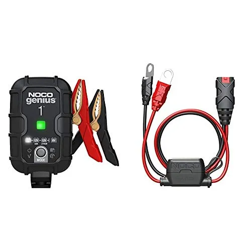 NOCO GENIUS1, 1-Amp Fully-Automatic Smart Charger & GC002 X-Connect M6 Eyelet Terminal Accessory Genius Smart Battery Chargers