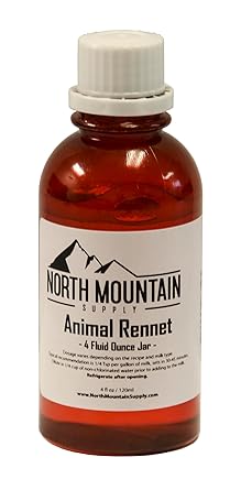 North Mountain Supply Professional Quality Liquid Calf Rennet - Animal Rennet for Cheese Making - 4 Fluid Ounces