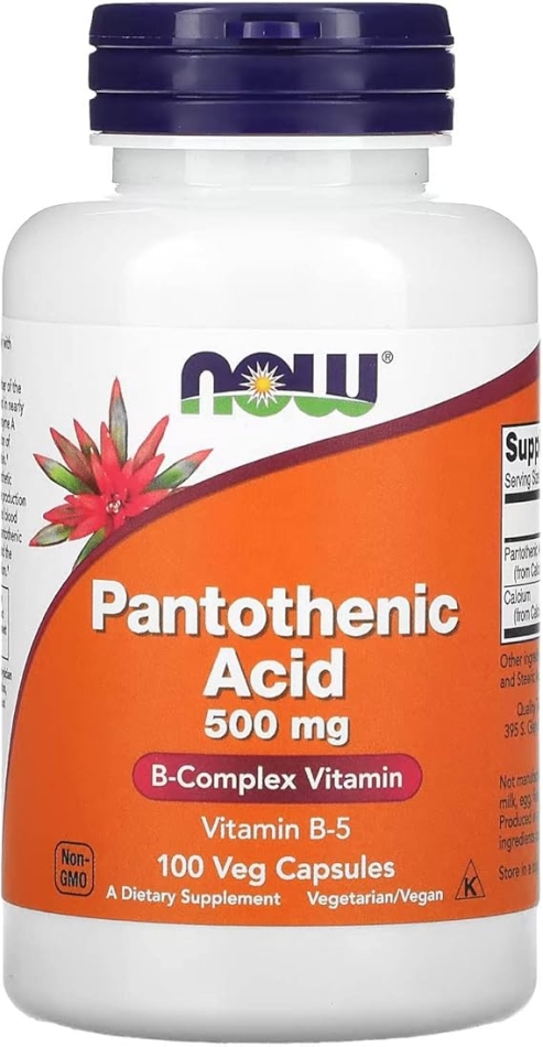 NOW Foods Pantothenic Acid 500mg, 100 Capsules (Pack of 1)
