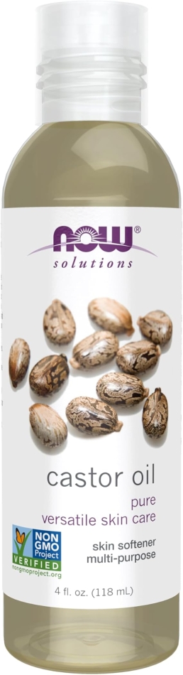 NOW Foods Solutions, Castor Oil, 100% Pure Versatile Skin Care, Multi-Purpose Skin Softener, 4-Ounce