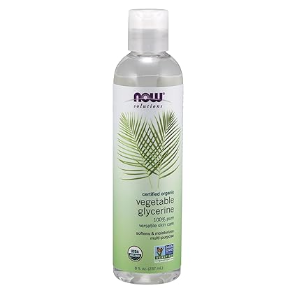 NOW Foods Solutions, Organic Vegetable Glycerin Oil, 100% Pure, Softening and Moisturizing Multi-Purpose Skin Care, 8-Ounce