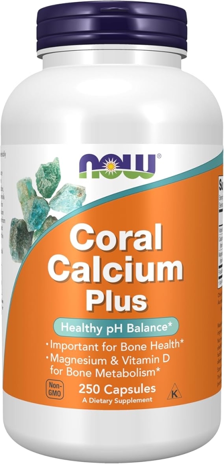 NOW Foods Supplements, Coral Calcium Plus, Bone Health, Healthy pH Balance, 250 Veg Capsules