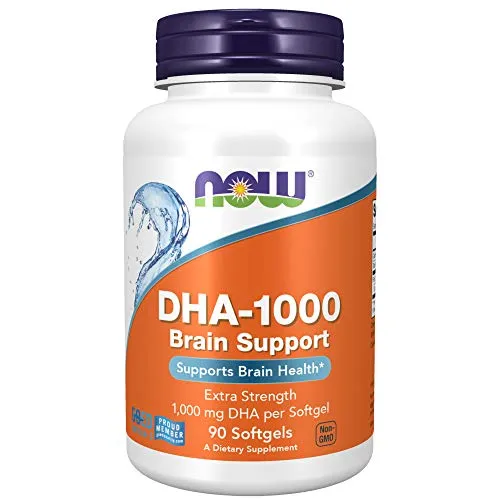 NOW Foods Supplements, DHA 1,000 Brain Support, Extra Strength, 1,000 mg DHA, 90 Softgels