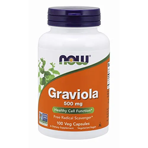 NOW Foods Supplements, Graviola (Annona muricata) 500 mg, Healthy Cell Function, 100 Veg Capsules