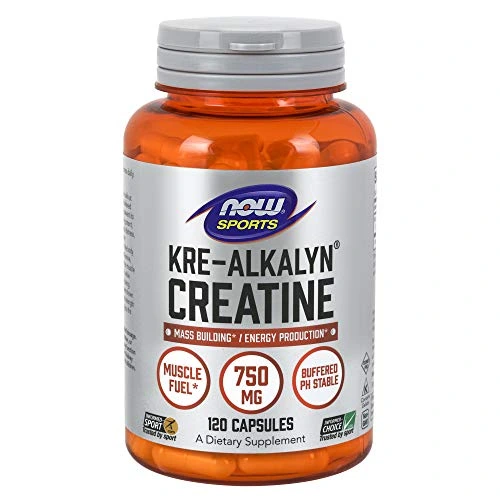 NOW Sports Nutrition, Kre-Alkalyn Creatine 750 mg, Mass Building*/Energy Production*, 120 Capsules