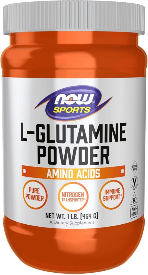 NOW Sports Nutrition, L-Glutamine Pure Powder, Nitrogen Transporter*, Amino Acid, 1-Pound