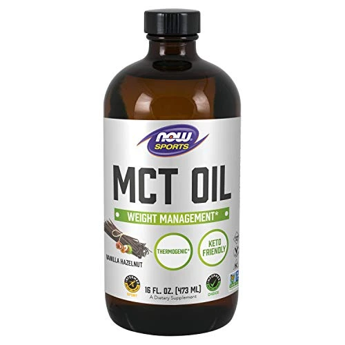 NOW Sports Nutrition, MCT (Medium-chain triglycerides) Oil, Vanilla Hazelnut, 16-Ounce