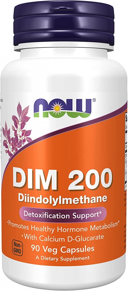 NOW Supplements, DIM 200 (Diindolylmethane) with Calcium D-Glucarate, 90 Veg Capsules