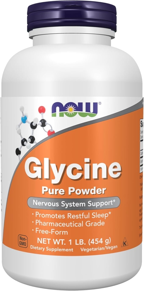 NOW Supplements, Glycine Pure Powder, Promotes Restful Sleep, Neurotransmitter Support, 1 Pound