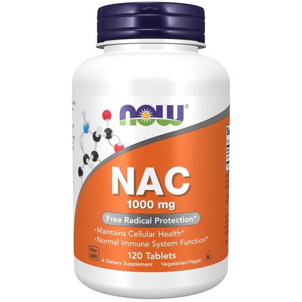 NOW Supplements, NAC (N-Acetyl-Cysteine) 1,000 mg, Free Radical Protection*, 120 Tablets
