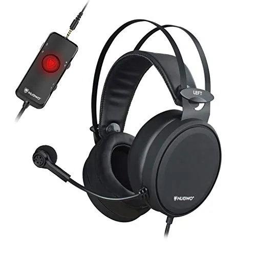 NUBWO PS4 Xbox one Headset 7.1 Surround Sound PC USB Gaming Headset with Noise Reduction Mic, Over Ear Headphones with Game&Chat Volume Controls for PC/Playstation 4/Xbox 1