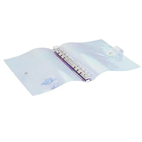 NUOBESTY Binder Folder Dazzle File Binder File Folder Binder Pockets Letter Portable PVC Document Filing Bags with Label Pocket & Snap Button for School Office Organization 2pcs A5