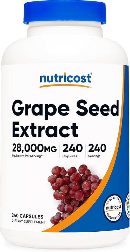 Nutricost Grape Seed Extract 28,000mg, 240 Capsule - Non-GMO, Gluten Free, Vegetarian Friendly