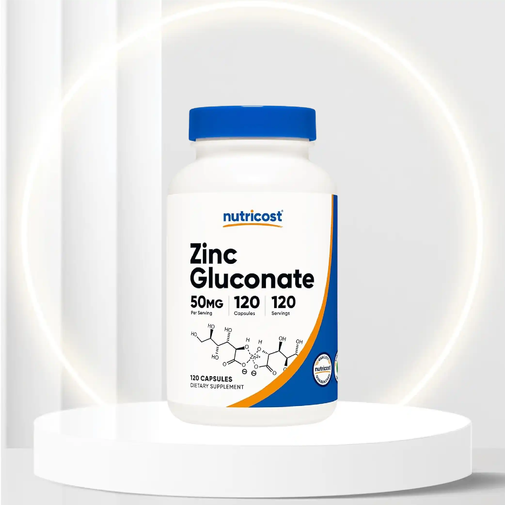 Nutricost Zinc Gluconate 120 Vegetarian Capsules (50mg) - Gluten Free and Non-GMO