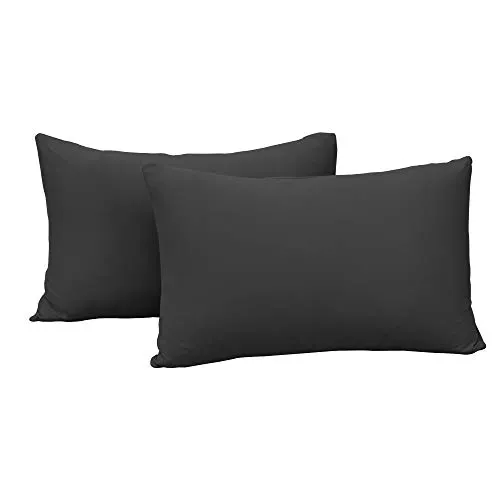 N&Y HOME Ultra Soft Pillow Cases with 4-Way Stretch - Set of 2, Dark Gray