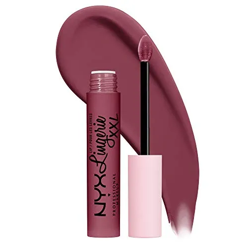 NYX PROFESSIONAL MAKEUP Lip Lingerie XXL Matte Liquid Lipstick, Bust-Ed (Purple Mauve)
