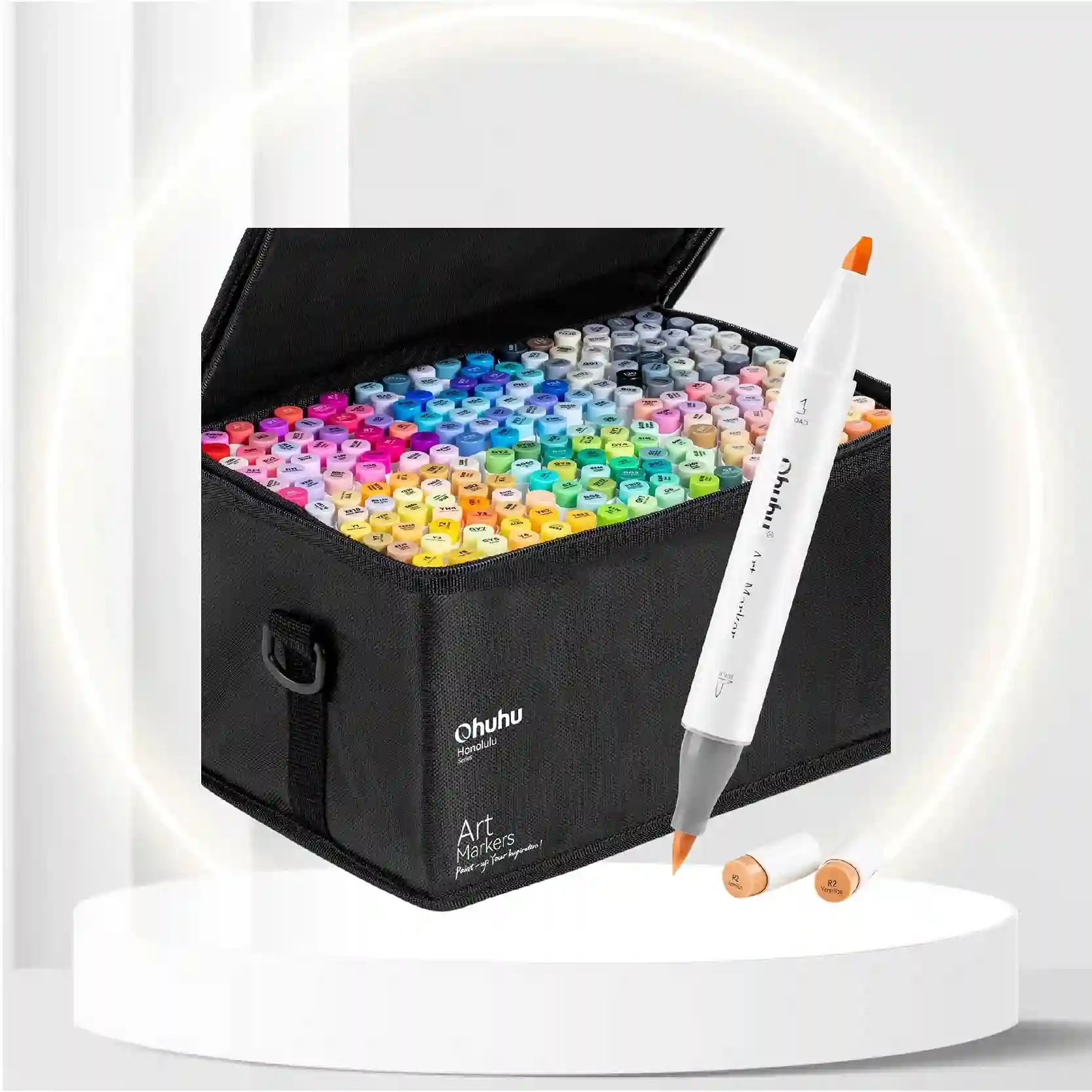Ohuhu 216-color Double Tipped Alcohol Art Markers Set + 72-Pack Waterbased Dual Brush Pen