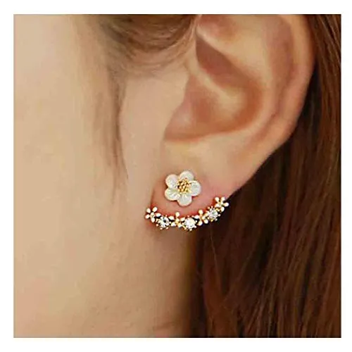 Olbye Women Earring Studs Daisy Flowers Earrings Geometry Jewelry Earrings for Women and Girls Ear Jacket Studs