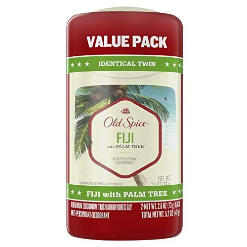 Old Spice Antiperspirant Deodorant for Men, Fiji Scent, Invisible Solid, Fresher Collection, 2.6 Oz, Pack of 2