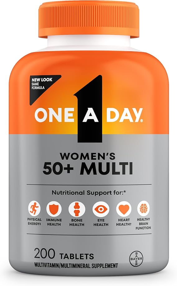 One A Day Women s 50+ Healthy Advantage Multivitamins, Supplement with Vitamins A, C, E, B1, B2, B6, B12, Vitamin D and Calcium, 200 Count