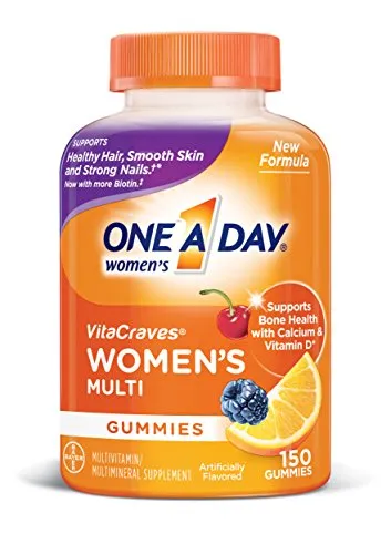 One A Day Womenï¿½s VitaCraves Multivitamin Gummies, Supplement with Vitamins A, C, E, B6, B12, Calcium, and Vitamin D, 150 count