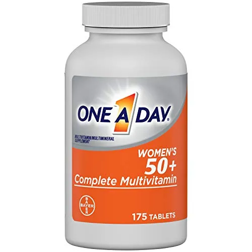 One A Day Womens 50+ Multivitamins, Supplement with Vitamin A, Vitamin C, Vitamin D, Vitamin E and Zinc for Immune Health Support*, Calcium & more, 175 count
