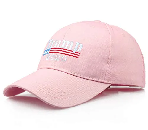 ONFUNU Make America Great Again Donald Trump Campaign Cap MAGA 2020 USA Adjustable Baseball Hat Red,3Stripes-Pink