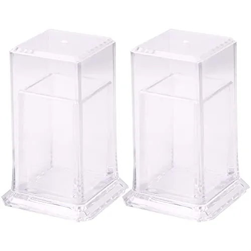 ONLYKXY 2pcs Acrylic Toothpick Box 5x5x7.5CM/1.9ï¼x1.9ï¼xï¼.ï¼ï¼Rectangle Shape Clear Toothpick Holder With Cap For Home Kitchen Storage Gadgets Creative Portable Toothpick Box Decorative Glassï¼Clearï¼