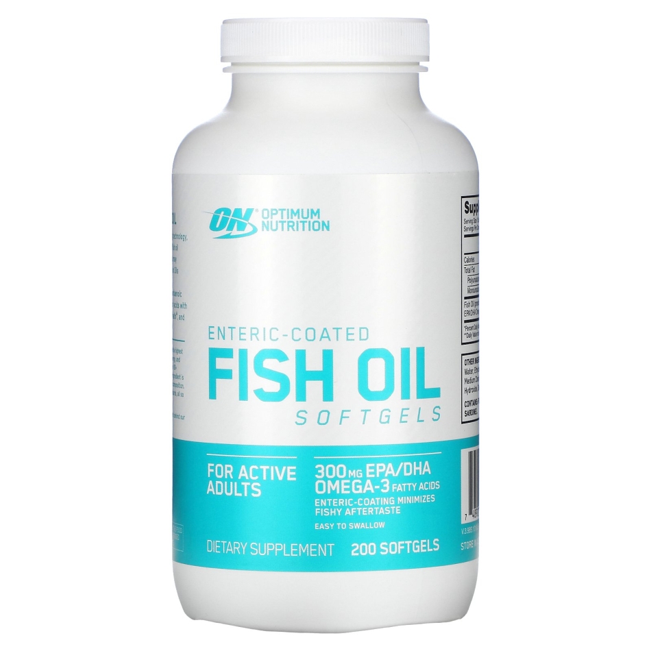 Optimum Nutrition - Enteric-Coated Omega-3 Fish Oil, 300mg 100 / 200 Softgels