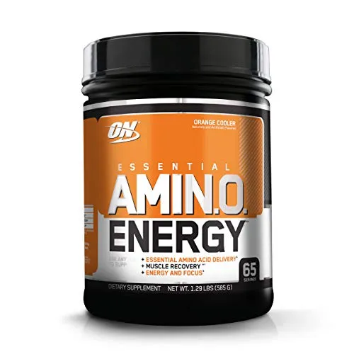 Optimum Nutrition Amino Energy - Pre Workout with Green Tea, BCAA, Amino Acids, Keto Friendly, Green Coffee Extract, Energy Powder - Orange Cooler, 65 Servings