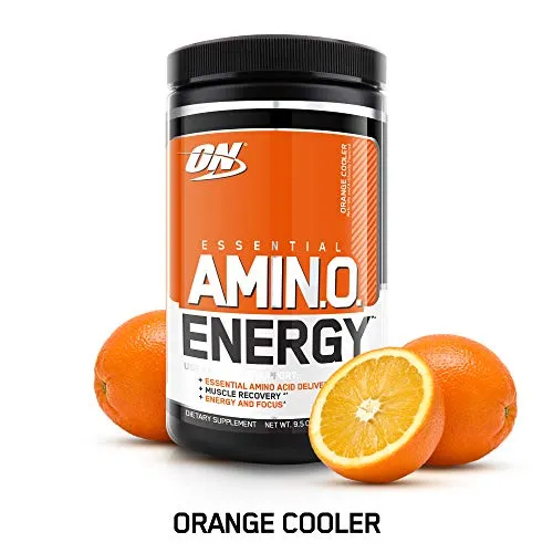 Optimum Nutrition Amino Energy - Pre Workout with Green Tea, BCAA, Amino Acids, Keto Friendly, Green Coffee Extract, Energy Powder - Orange Cooler, 30 Servings
