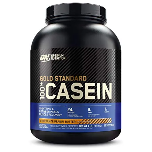 Optimum Nutrition Gold Standard 100% Micellar Casein Protein Powder, Slow Digesting, Helps Keep You Full, Overnight Muscle Recovery, Chocolate Peanut Butter, 4 Pound (Packaging May Vary)