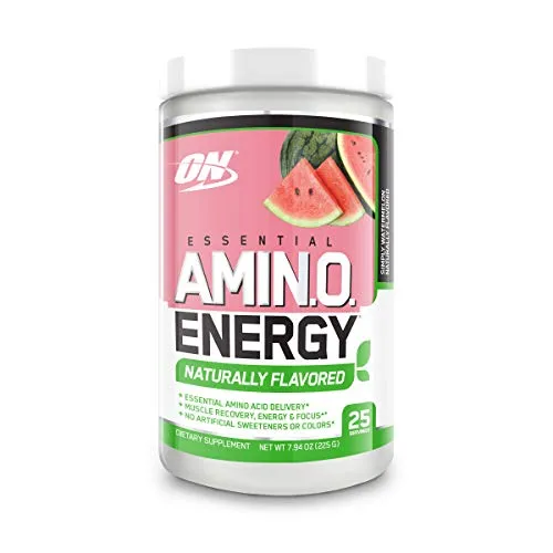 OPTIMUM NUTRITION Naturally Flavored Essential Amino Energy, Simply Watermelon, Preworkout and Essential Amino Acids with Green Tea and Green Coffee Extract, 25 Servings