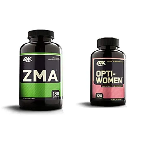 OPTIMUM NUTRITION ZMA, Zinc for Men and Women, Zinc and Magnesium Supplement & Opti-Women, Vitamin C, Zinc and Vitamin D for Immune Support Womens Daily Multivitamin Supplement with Iron