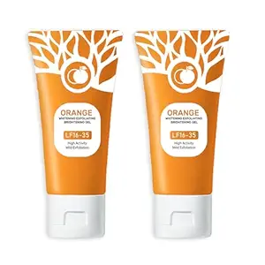 Orange Exfoliating Gel, Moisturizer Face Body Scrub Gel,Deep Cleansing Moisturizing Facial Exfoliator,Natural Orange Peeling Gel Face Scrub (2PCS)