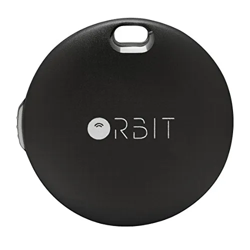 Orbit Premium Waterproof Aluminum Bluetooth Key Finder - Wireless Smart GPS Tracker and Locator with Replaceable Battery - Free iOS & Android Phone App - Works with Alexa (Black)
