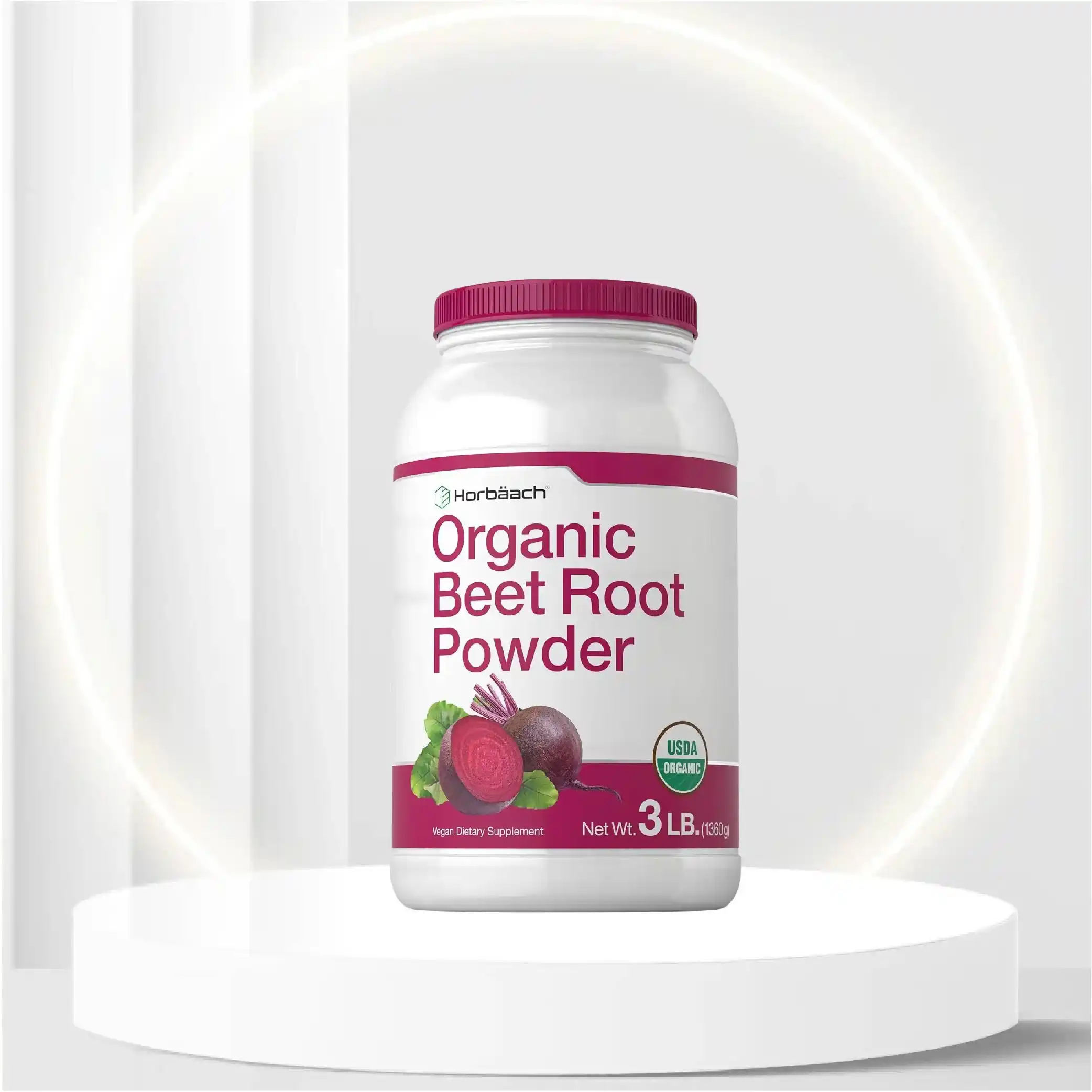 Organic Beet Root Powder | 3lb Bulk Supplement | Raw Superfood | Vegan, Non-GMO, and Gluten Free Formula | by Horbaach