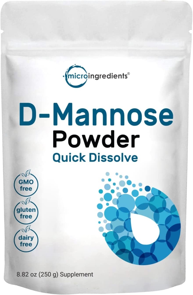 Organic D Mannose Powder, 8.8 Ounce (250 Grams), Pure Mannose Supplement, Powerfully Support Urinary Tract Cleanse and Bladder Health, Premium Mannose for Women and Men, No GMOs and Vegan Friendly