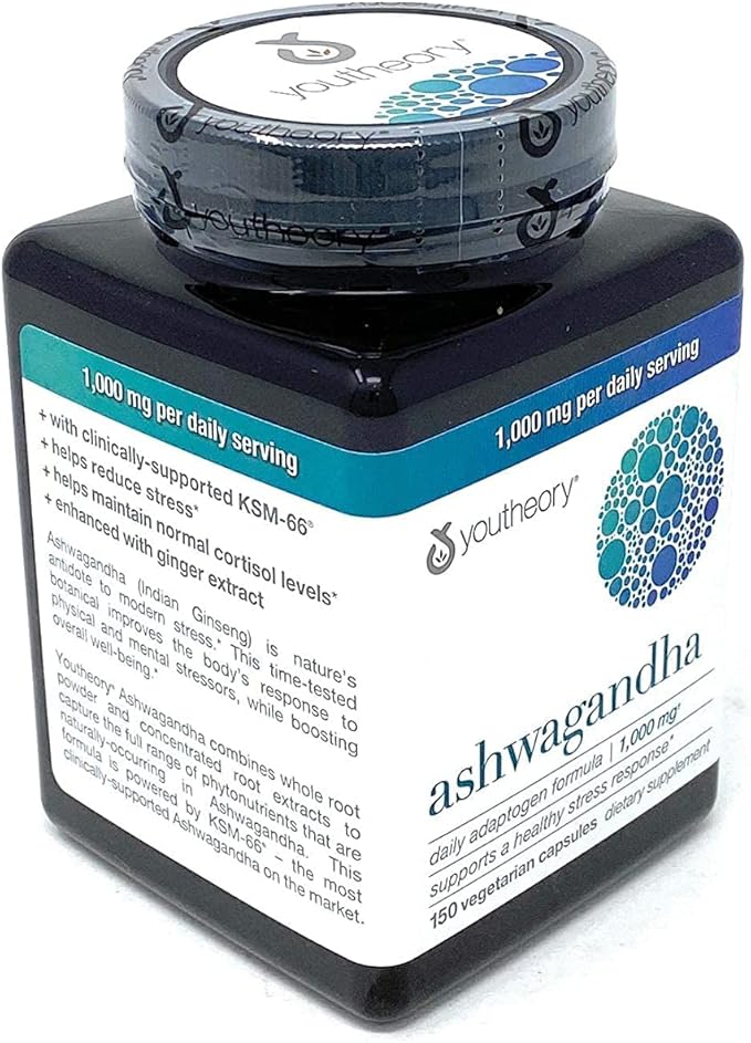 Organic KSM-66 Ashwagandha Vegetarian Supplements 150 Capsules, 1000mg per Daily Serving,