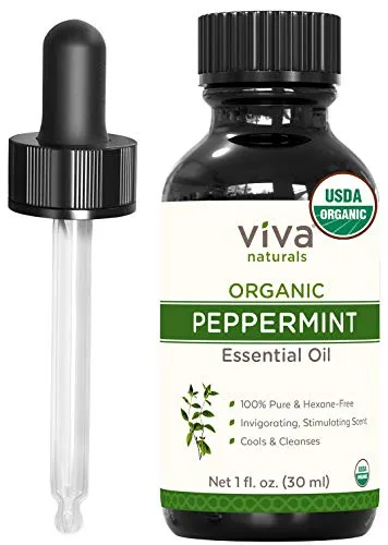 Organic Peppermint Essential Oil - 100% Pure Steam Distilled Peppermint Oil, Perfect for DIY Soap Making, Home Cleaning Recipes, Body Oils and Lotions, 1 oz (30 mL)