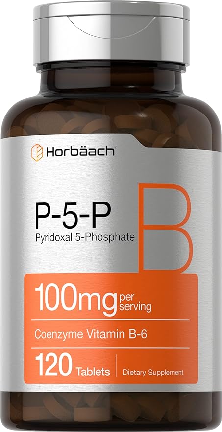 P5P Activated Vitamin B6 100mg | 120 Tablets | Vegetarian Supplement, Non-GMO, Gluten Free |Pyridoxal 5 Phosphate | Coenzyme B6 | by Horbaach